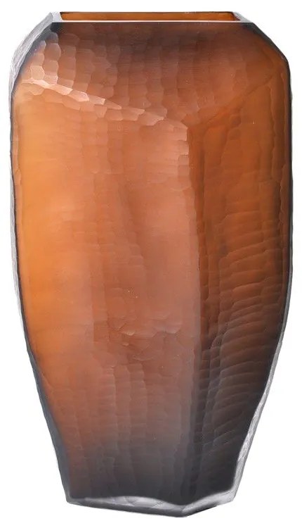 Βάζο Γυάλινο Ciseau 020148 20,5x11,5xH38cm Honey Brown Γυαλί