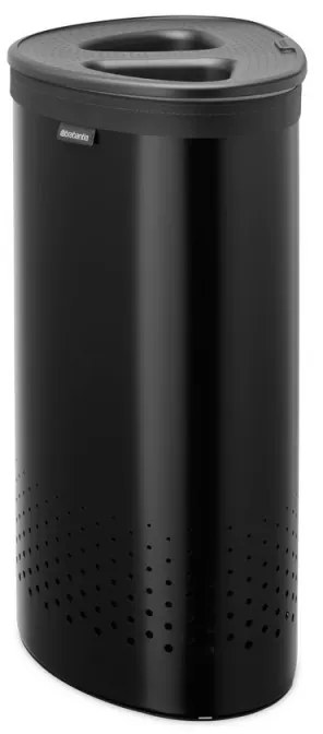 Καλάθι πλύσης Brabantia Selector 1008917, 55 l, 2 διαμερίσματα, οπές εξαερισμού, πλήρωση χωρίς άνοιγμα, Μαύρο