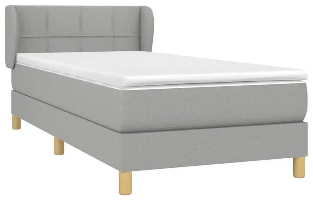 ΚΡΕΒΑΤΙ BOXSPRING ΜΕ ΣΤΡΩΜΑ ΑΝΟΙΧΤΟ ΓΚΡΙ 100X200 ΕΚ. ΥΦΑΣΜΑΤΙΝΟ 3126781