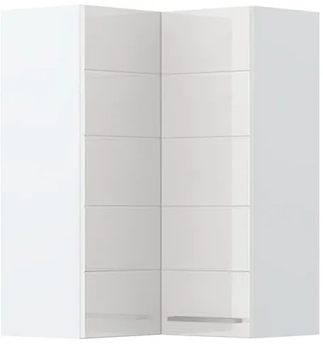 Ντουλάπι κρεμαστό γωνιακό Hudson V9-UG-2K-Λευκό - Λευκό γυαλιστερό