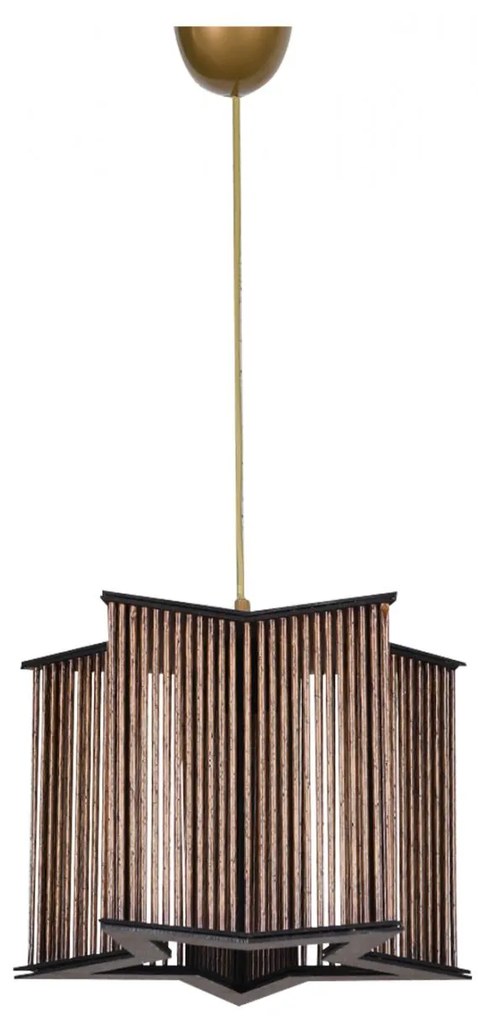 Φωτιστικό Οροφής C7485 Μαύρο - Χρυσό - Φυσικό Bamboo 30x71Υεκ. 30x30x71 εκ.