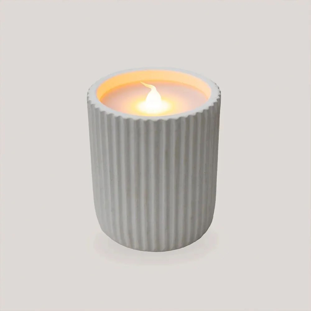Διακοσμητικό Κερί Led Dolo Ceramic (Σετ 2Τμχ) LUMDLO008XXAANW Με Τηλεχειριστήριο Φ8x10cm 20Lm 1800K White New Garden Κεραμικό,Κερί
