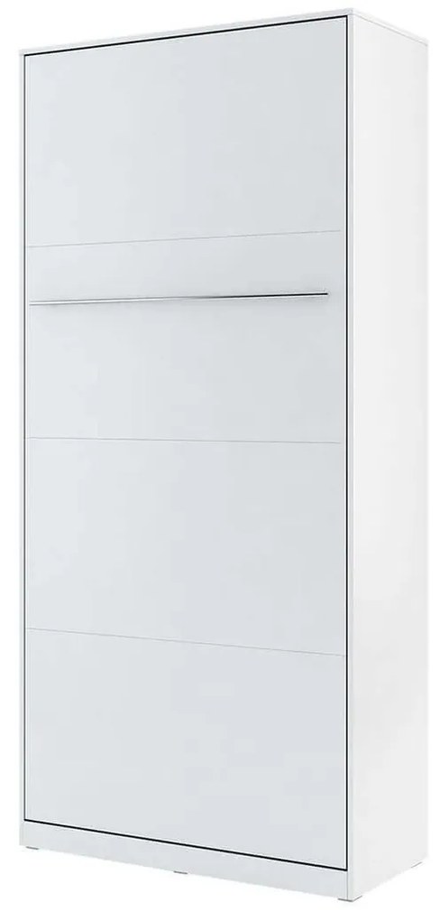 Κρεβάτι - ντουλάπα Concept Pro Lenart AH109 Άσπρο, Μονόκλινο, Άσπρο, 90x200, Πλαστικοποιημένη μοριοσανίδα, Τάβλες για Κρεβάτι, 105x237x217cm