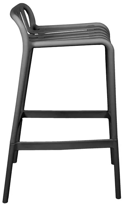 Σκαμπό μπαρ Zoi pp σε ανθρακί απόχρωση 36x56x87 εκ. 36x56x87 εκ.