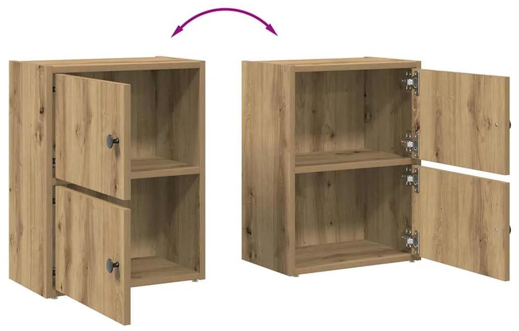 Βιβλιοθήκη Αρτισιανή Δρυς 40x24x52 εκ. Επεξ. Ξύλο - Καφέ