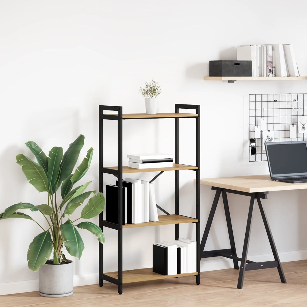 vidaXL Βιβλιοθήκη artisan δρυς 60 x 30 x 118 εκ Ξύλο και Χάλυβας