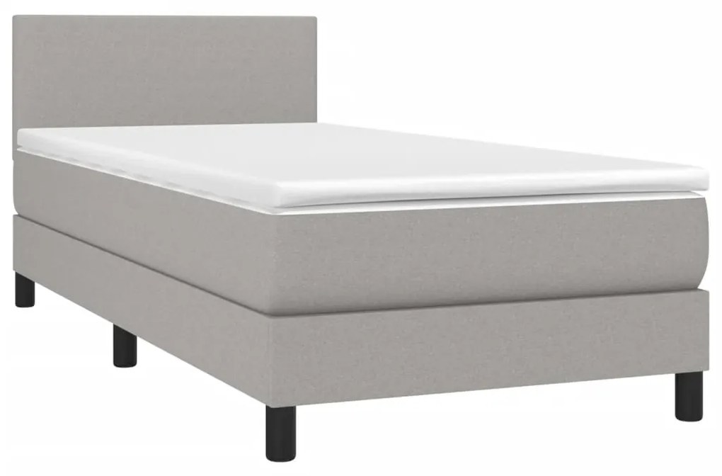 ΚΡΕΒΑΤΙ BOXSPRING ΜΕ ΣΤΡΩΜΑ &amp; LED ΑΝ.ΓΚΡΙ 90X200 ΕΚ. ΥΦΑΣΜΑΤΙΝΟ 3132965