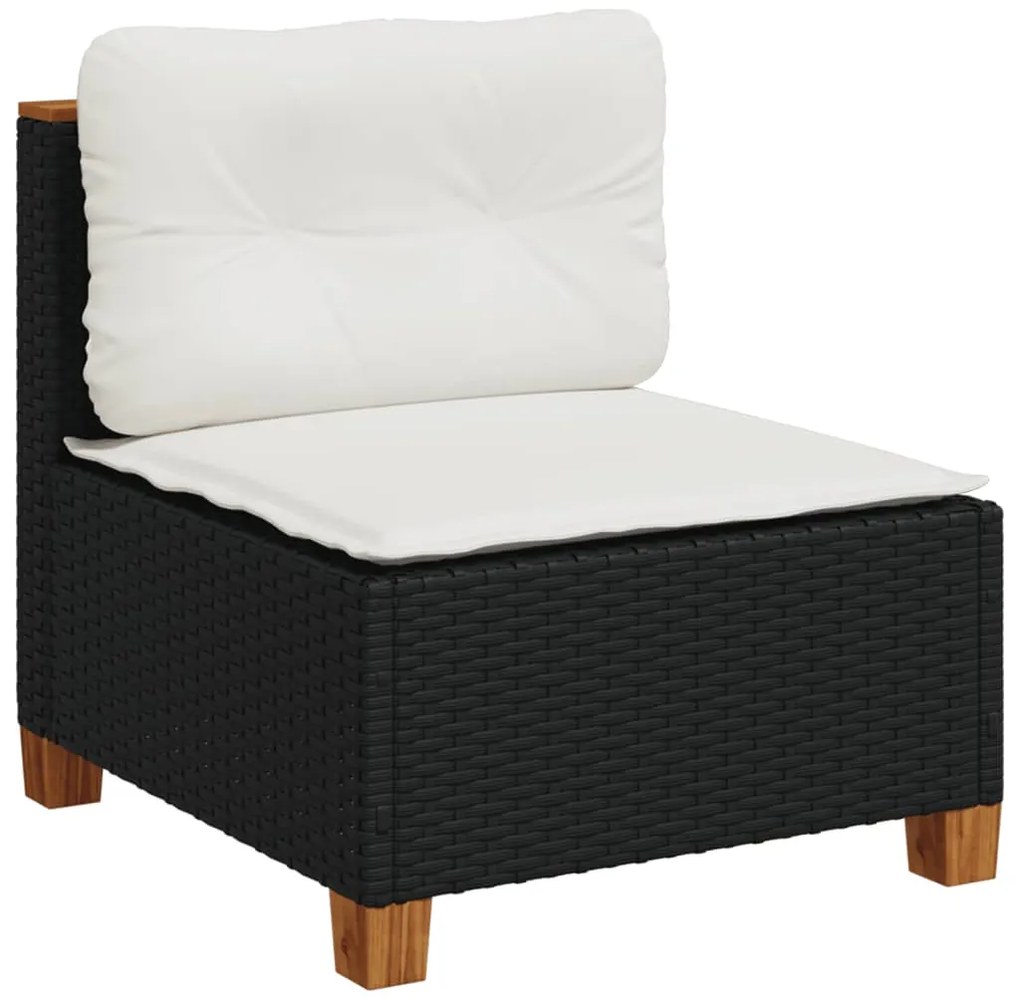 vidaXL Σαλόνι Κήπου Σετ 9 Τεμαχίων Μαύρο από Συνθ. Ρατάν με Μαξιλάρια