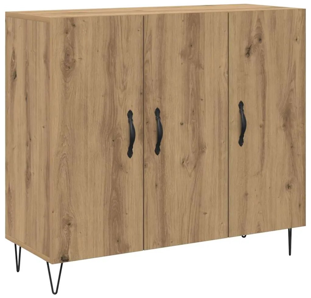 vidaXL Πλαϊνό γραφείο artisan δρυς 90 x 34 x 80 εκ. Επεξεργασμένο ξύλο