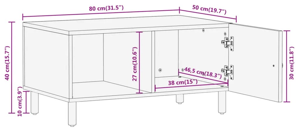 ΤΡΑΠΕΖΑΚΙ ΣΑΛΟΝΙΟΥ 80 X 50 X 40 ΕΚ. ΑΠΟ ΜΑΣΙΦ ΞΥΛΟ ΜΑΝΓΚΟ 356895