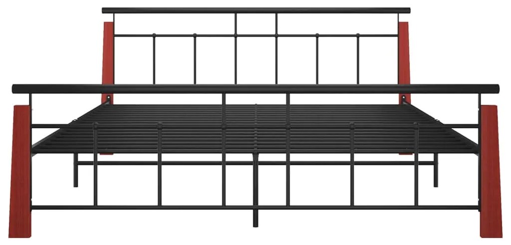 vidaXL Πλαίσιο Κρεβατιού 180 x 200 εκ. Μέταλλο/Μασίφ Ξύλο Δρυός