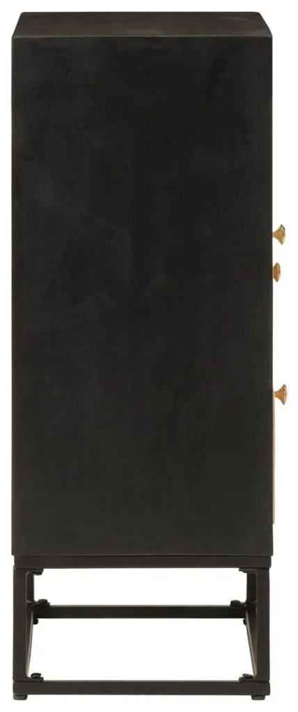 vidaXL Ντουλάπι Μαύρο 55x30x76 εκ. από Μασίφ Ξύλο Μάνγκο και Σίδηρο