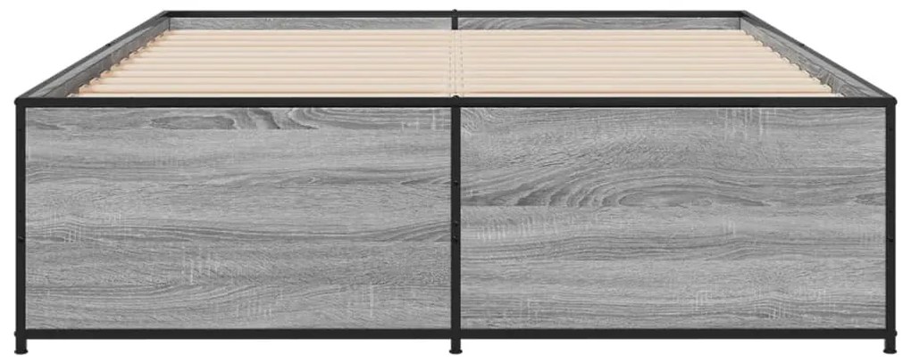 vidaXL Πλαίσιο Κρεβατιού Γκρι Sonoma 120x200 εκ. Επεξ. Ξύλο &amp; Μέταλλο