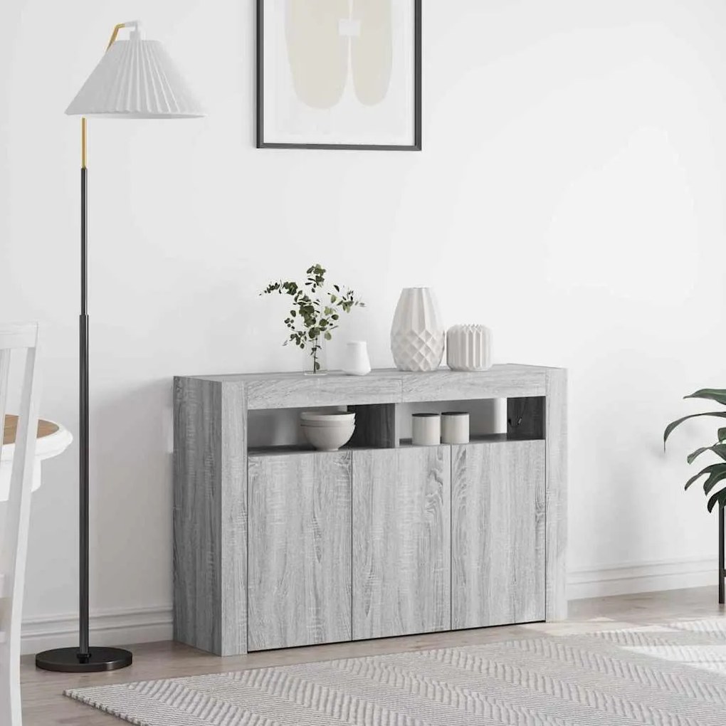 vidaXL Πλαϊνό γραφείο Γκρι sonoma 116 x 30 x 75 εκ. Επεξεργασμένο ξύλο