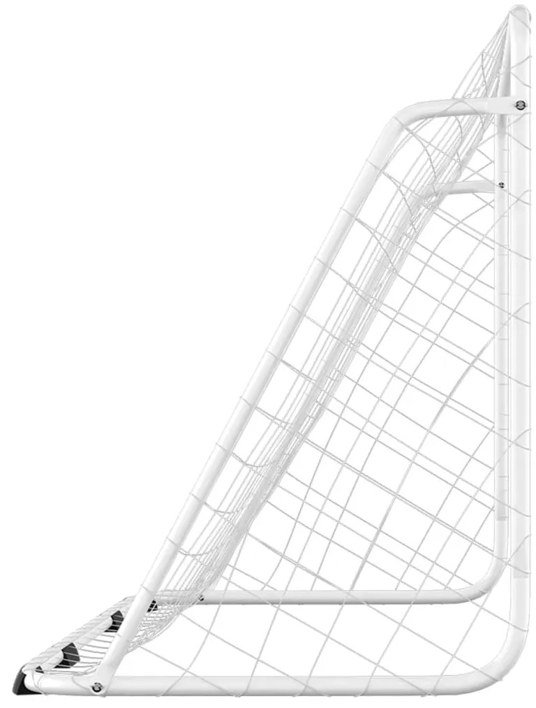 vidaXL Τέρμα Ποδοσφαίρου με Δίχτυ Λευκό 180 x 90 x 120 εκ. Ατσάλινο