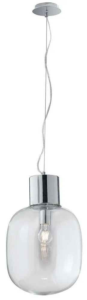 Φωτιστικό Οροφής Fellini I-FELLINI-S30 1xE27 Led Φ30cm 163cm Chrome Luce Ambiente Design Metal, Glass