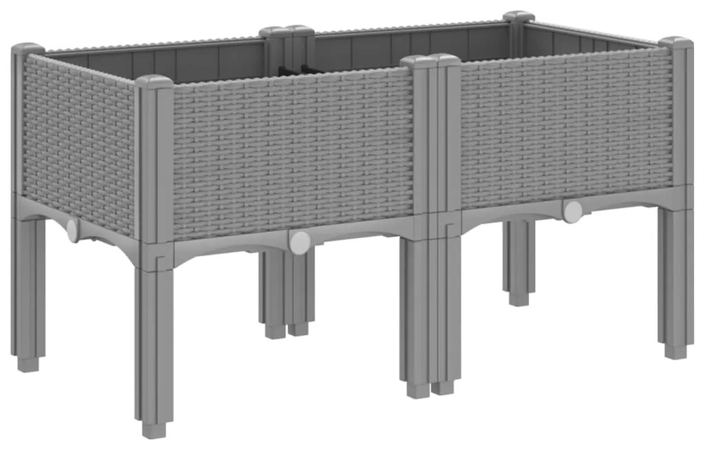 vidaXL Ζαρντινιέρα Κήπου με Πόδια Αν. Γκρι 80x40x42 εκ Πολυπροπυλένιο