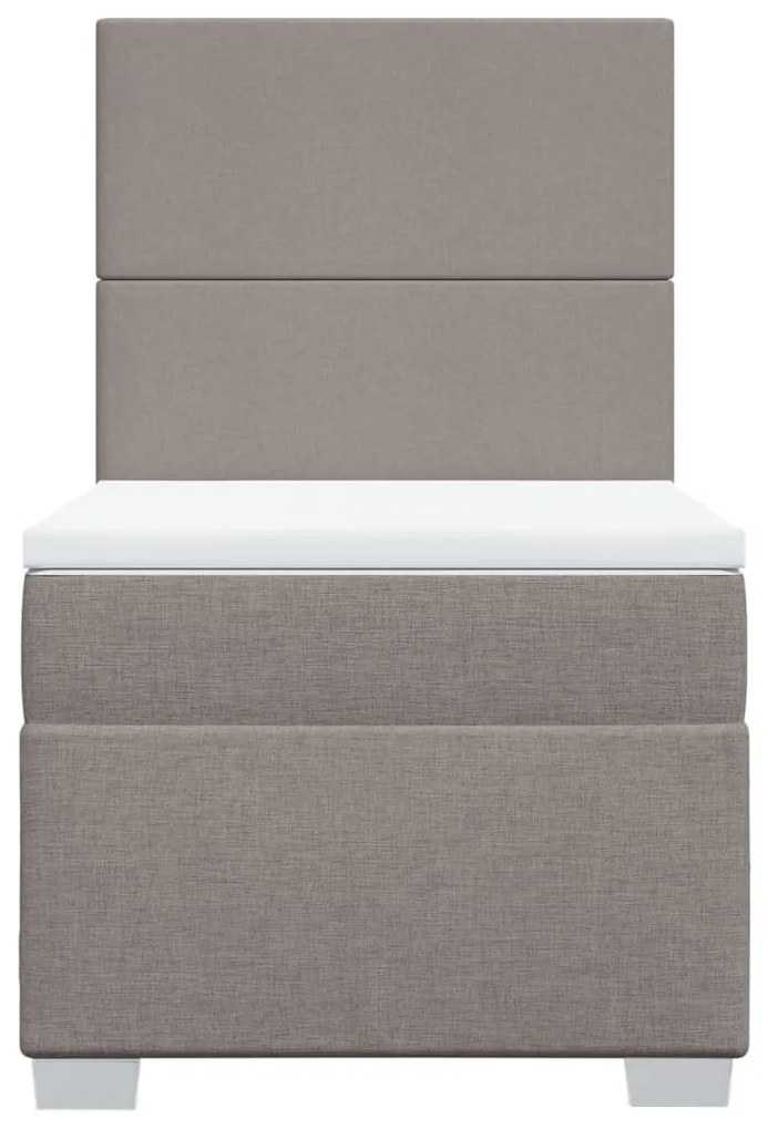 vidaXL Κρεβάτι Boxspring με Στρώμα Taupe 90x200 εκ. Υφασμάτινο
