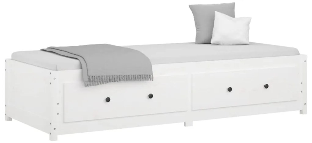 vidaXL Κρεβάτι ημέρας χωρίς στρώμα Λευκό 75x190 cm Στερεό ξύλο πεύκο