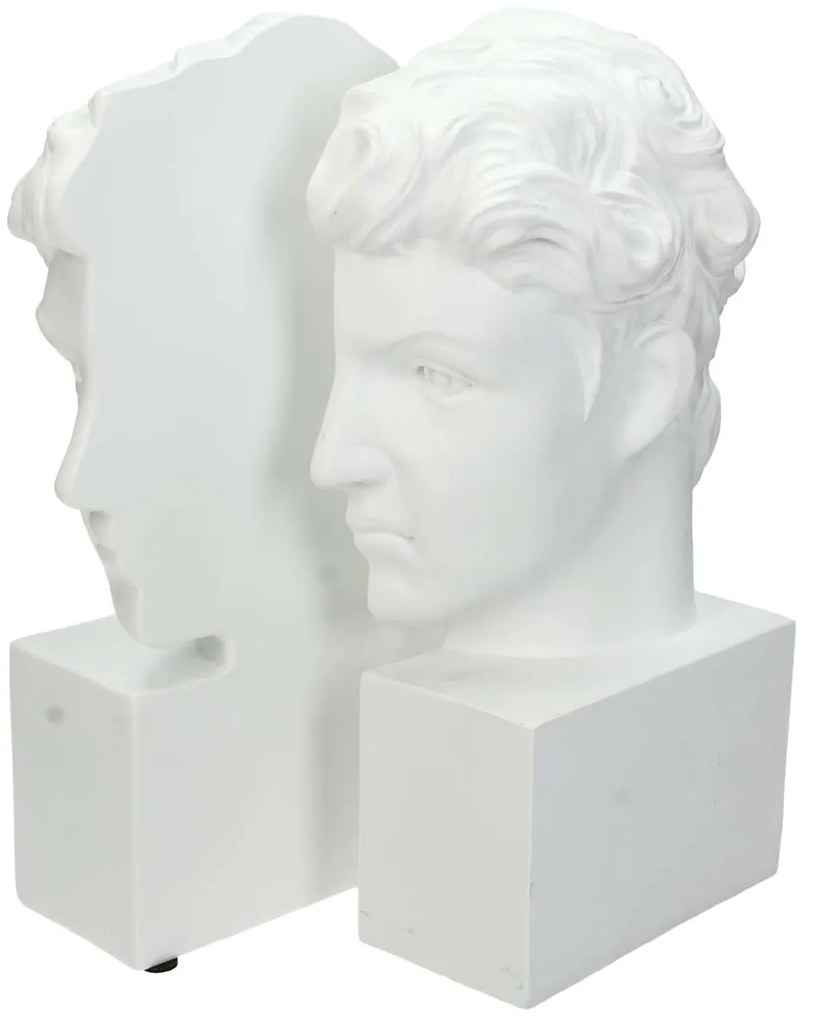 JΚ Home Décor - Βιβλιοστάτης Πολυρεζίν Λευκός 14.5x12.5x26cm