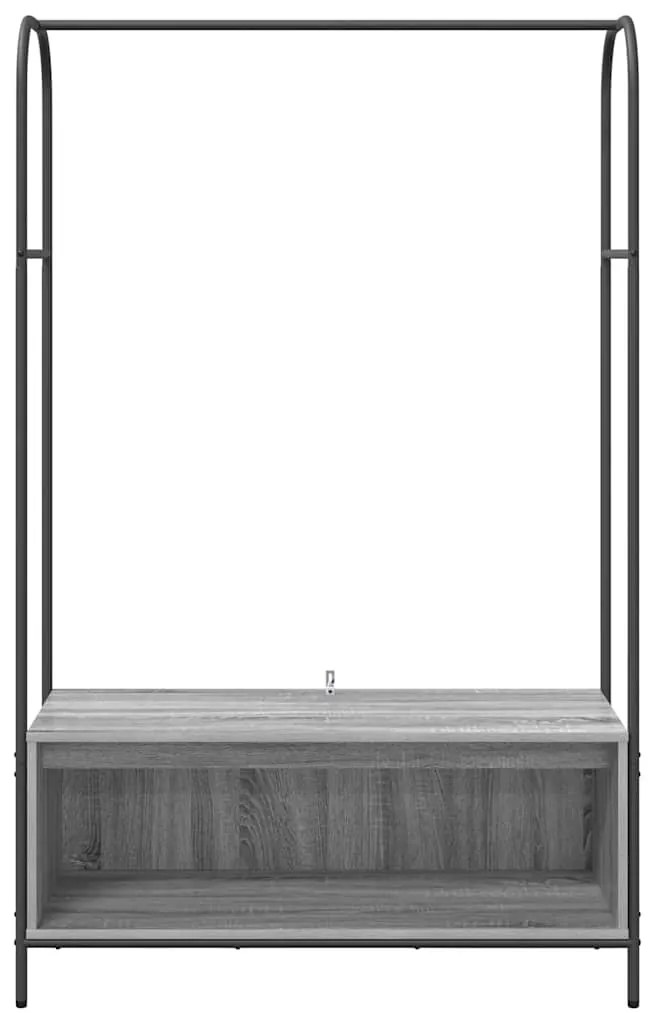 vidaXL Ράφι Ρούχων Γκρι 100 x 44 x 160 εκ Επεξεργασμένο ξύλο