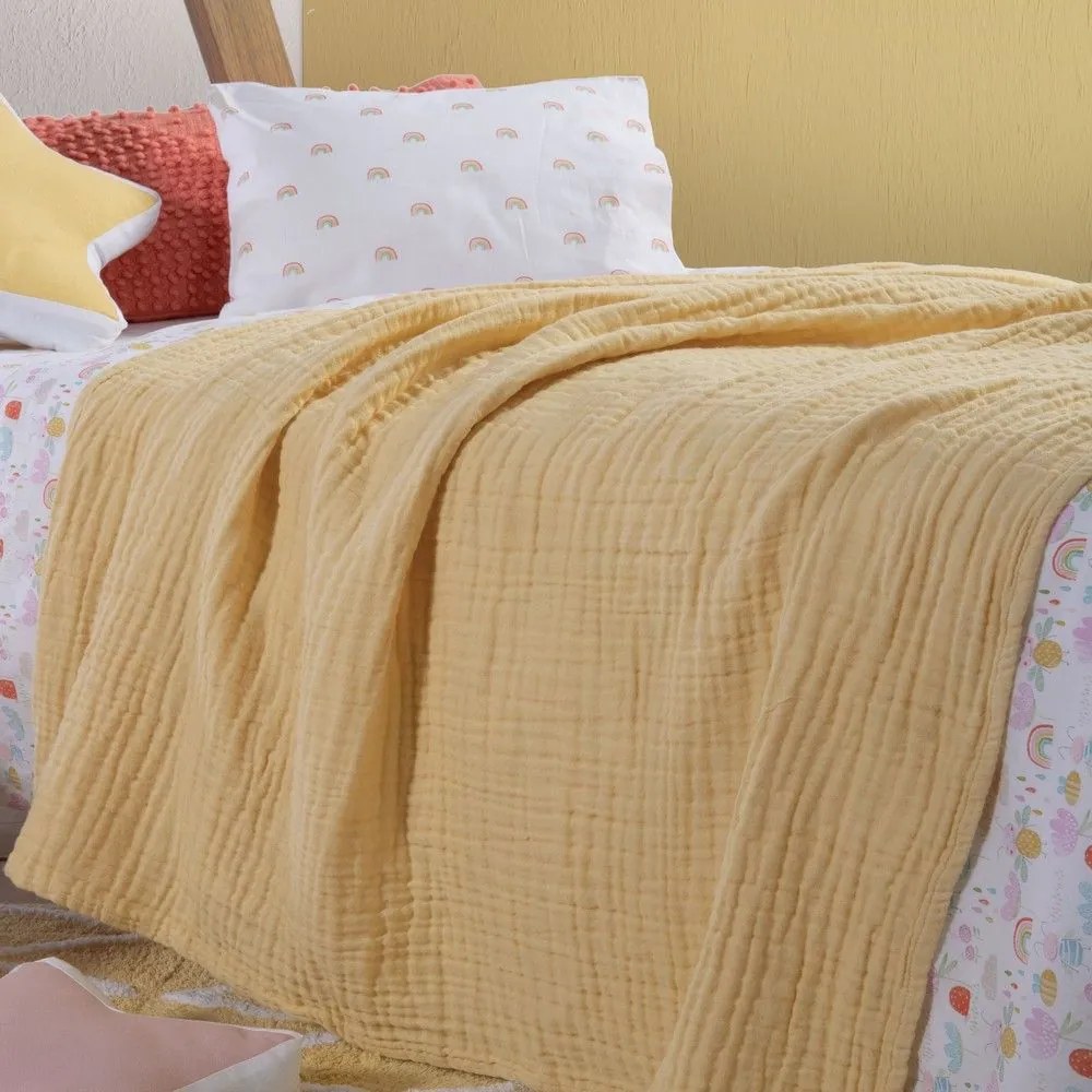 Κουβέρτα Βρεφική Whisper Yellow Nef-Nef Cradle 110x150cm 100% Βαμβάκι