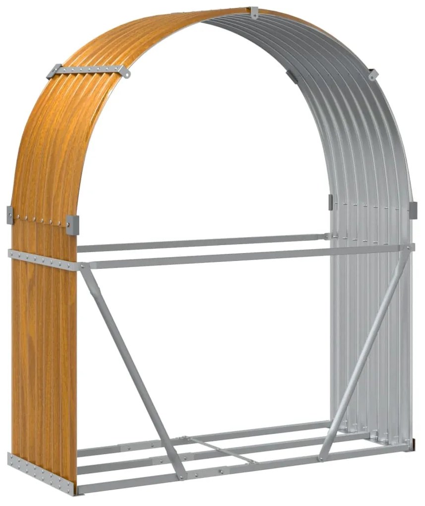 vidaXL Ξυλοθήκη Ξύλινη Όψη 120 x 45 x 140 εκ. από Γαλβανισμένο Ατσάλι