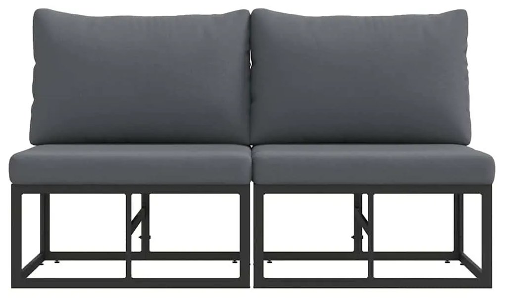 vidaXL Εξωτερικά Έπιπλα 2 pcs Μαύρο 70 x 71,5 x 71 εκ Μέταλλο