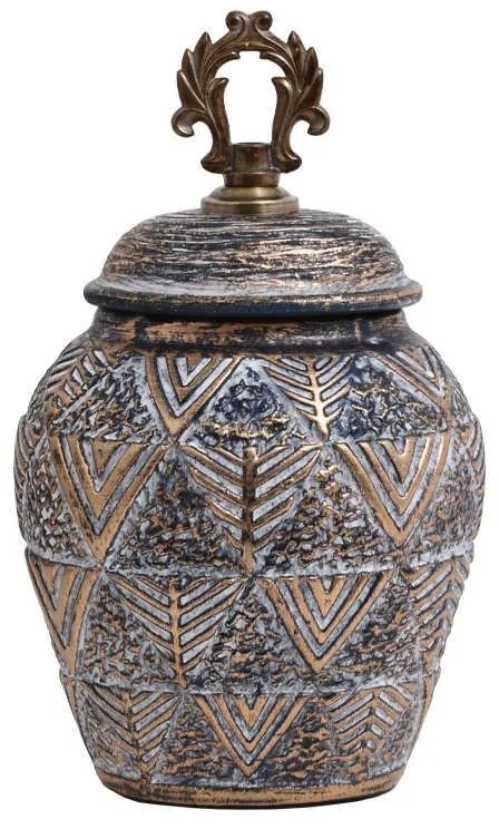 Βάζο 818685 373-121-632 18x12x28cm Grey-Gold Ceramic