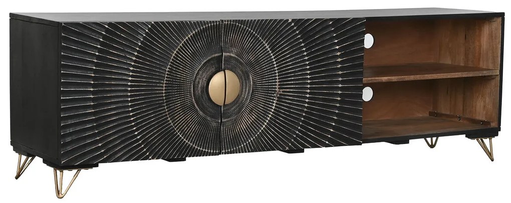 Τηλεόραση Home ESPRIT Μαύρο Μέταλλο Ξύλο από Μάνγκο 160 x 40 x 50 cm