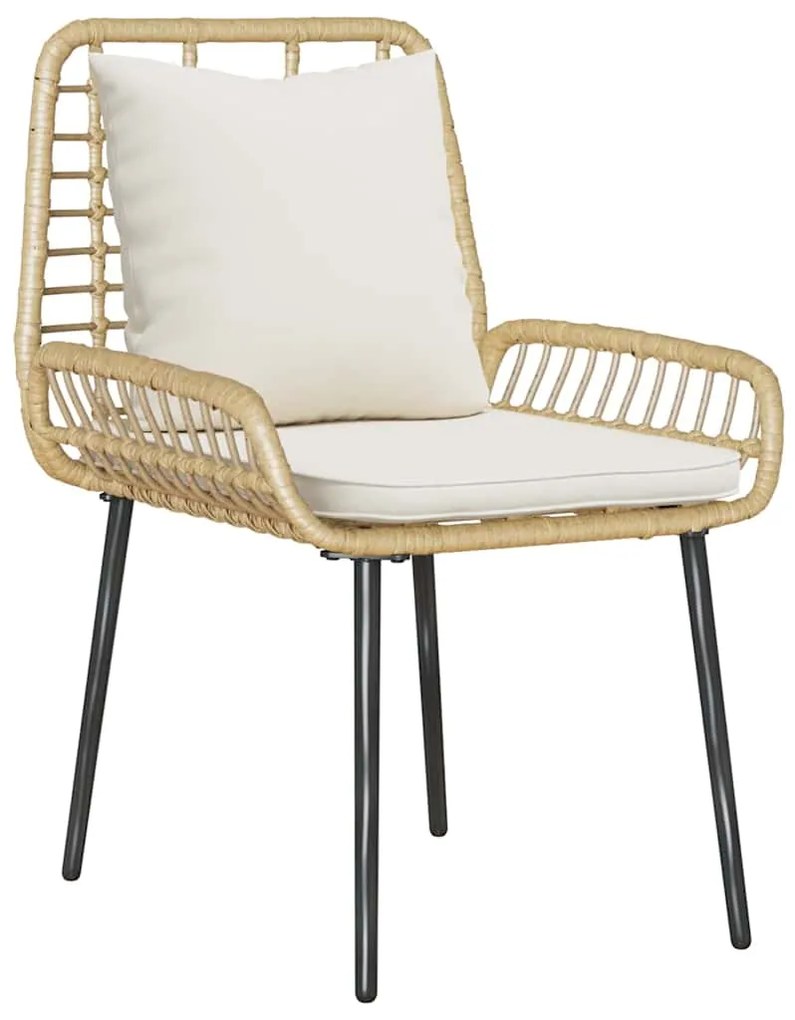 vidaXL Σέτ φαγητού για κήπο 3 pcs Καφέ, Μαύρο, Κρέμα 35 x 35 x 45 εκ