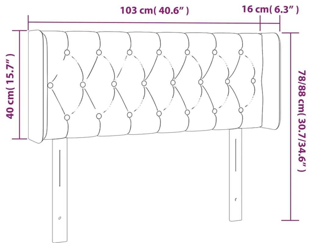 vidaXL Κεφαλάρι Κρεβατιού LED Μπλε 103x16x78/88 εκ. Υφασμάτινο