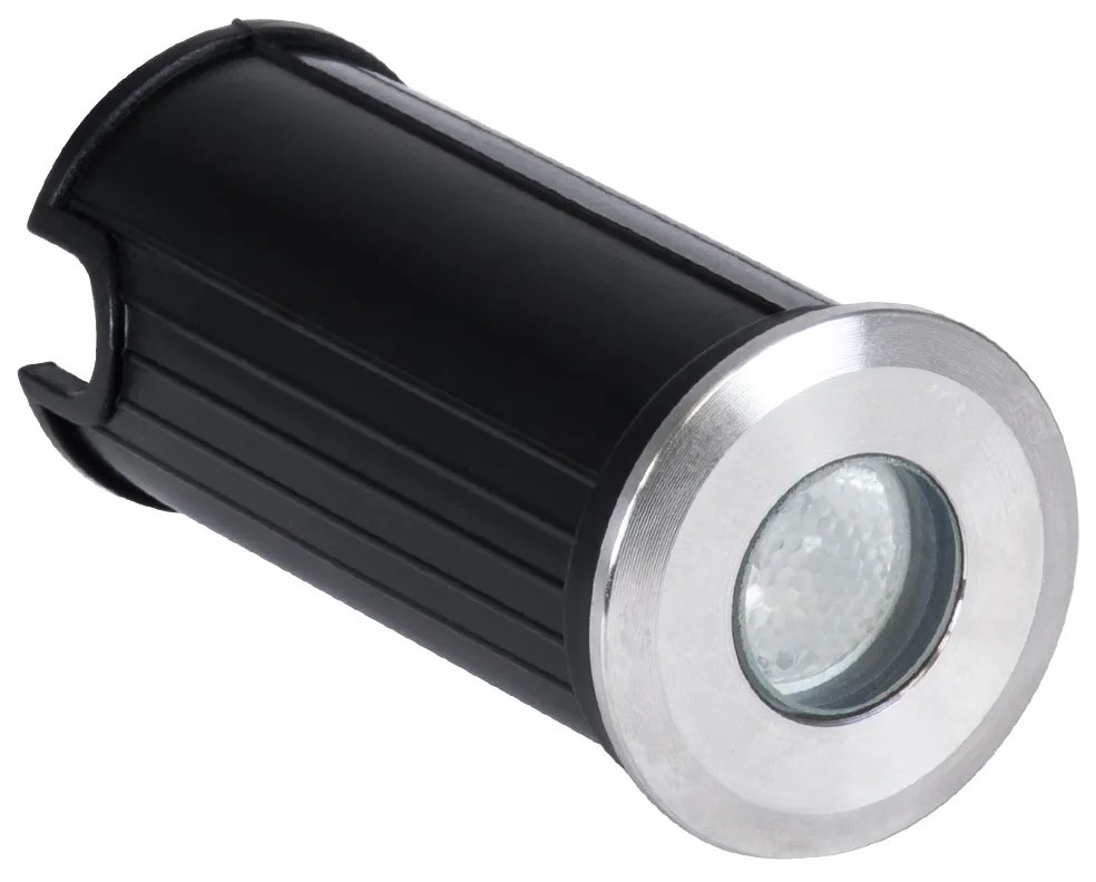 GloboStar UNDERGROUND-GENA 90199 Χωνευτό Φωτιστικό Σποτ Δαπέδου LED 1W 80lm 5° DC 24V Αδιάβροχο IP68 Φ3 x Υ6cm Μπλε - Ανοξείδωτο Ατσάλι - 3 Years Warranty - 90199