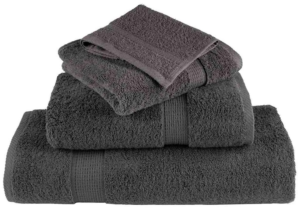 vidaXL a Πετσέτες Προσώπου SOLUND 4 pcs Ανθρακί Βαμβάκι
