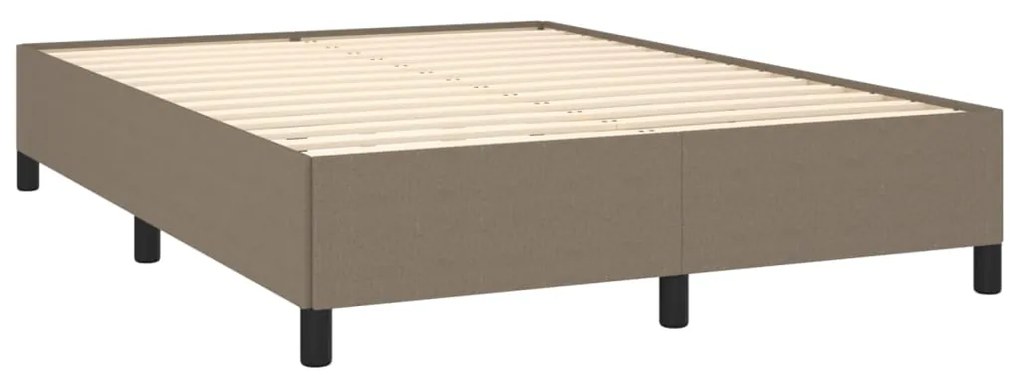 vidaXL Κρεβάτι Boxspring με Στρώμα Taupe 140x190 εκ. Υφασμάτινο