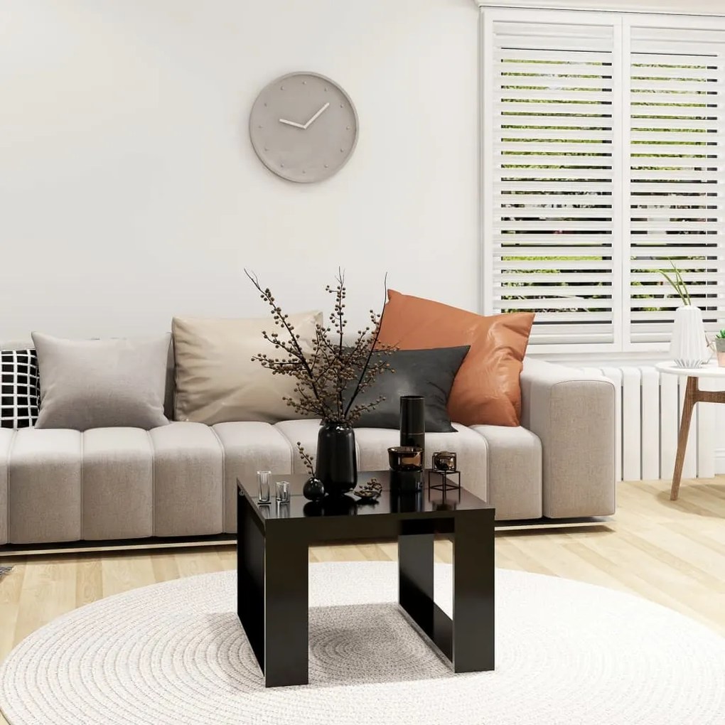 Τραπέζι Βοηθητικό Μαύρο 50 x 50 x 35 εκ. από Επεξεργ. Ξύλο