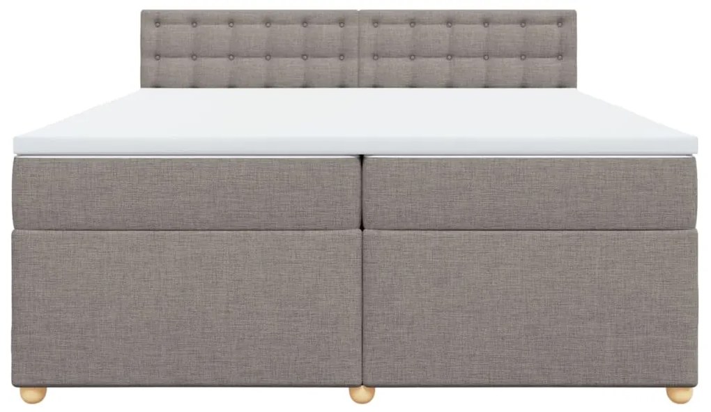 vidaXL Κρεβάτι Boxspring με Στρώμα Taupe 200x200 εκ. Υφασμάτινο