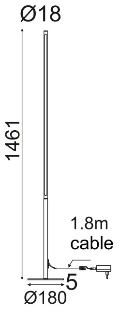 ΕΠΙΔΑΠΕΔΙΟ ΦΩΤΙΣΤΙΚΟ LED 18W 3000K 920LM ΛΕΥΚΟ ΑΛΟΥΜΙΝΙΟ DIMMER ΑΦΗΣ D18ΧD1,8ΧΗ146CM AVENUE - 1.5W - 20W - ZM16LEDF148WH