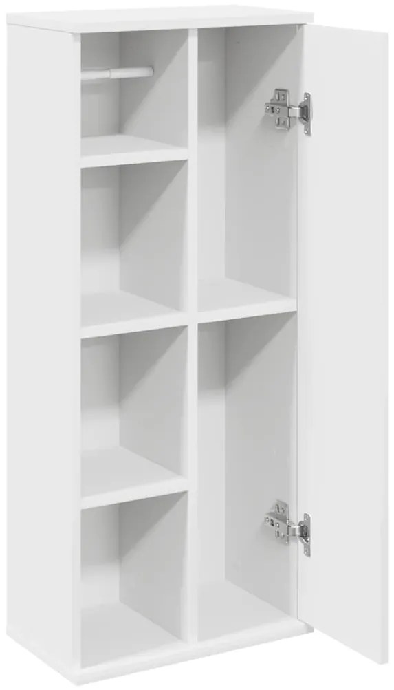 vidaXL Ντουλάπι μπάνιου με θήκη για ρολά Λευκό 39x22x90 cm