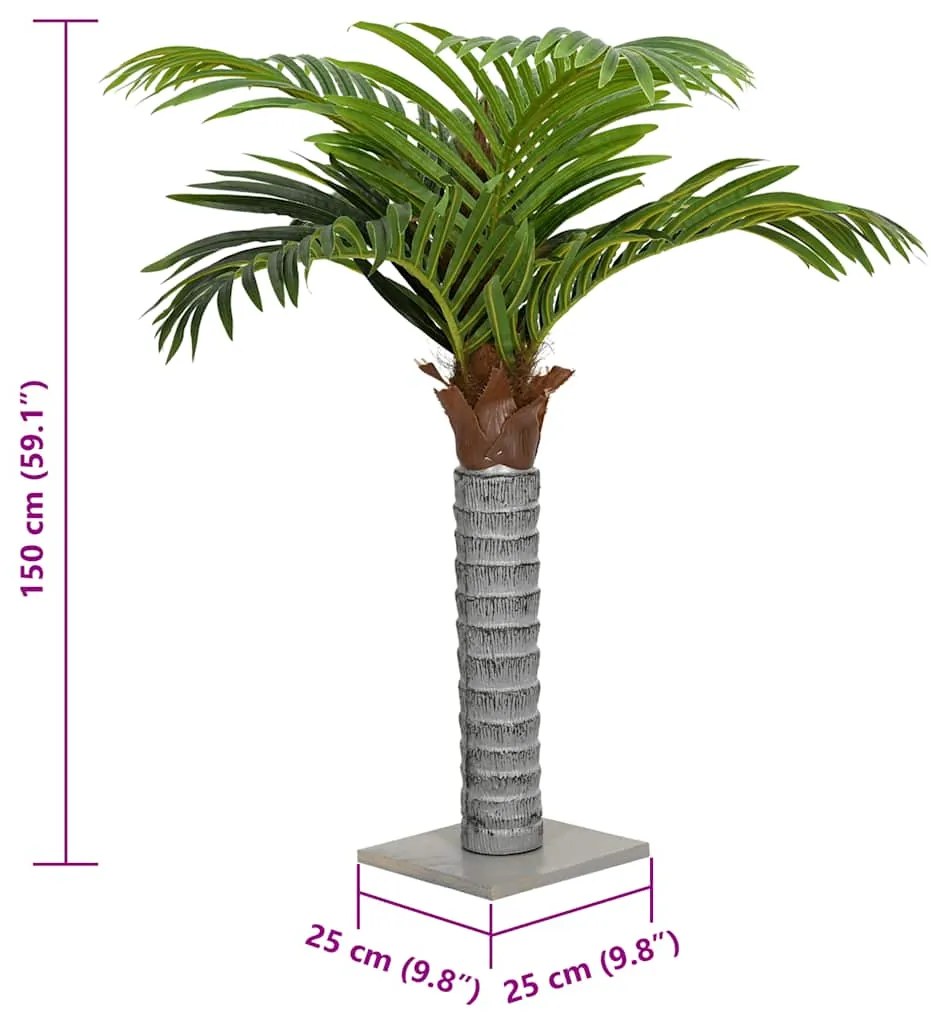 vidaXL Φοίνικας Τεχνητός 12 Φύλλα Πράσινος 150 εκ.