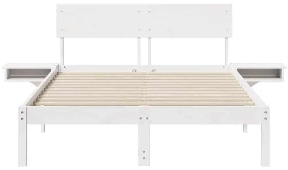 vidaXL Σκελετός Κρεβατιού Λευκό 120 x 200 cm Στερεά ξυλεία πεύκου