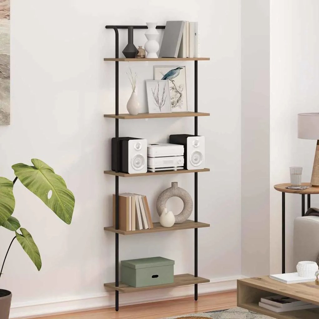 vidaXL Ράφι Βιβλίων artisan δρυς 60 x 24 x 168 εκ. Επεξεργασμένο ξύλο