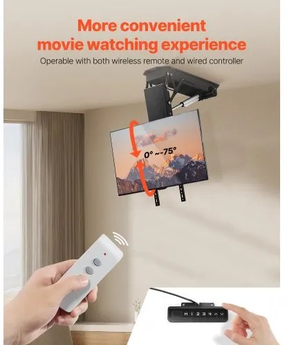 VEVOR Motorized Ceiling TV Mount Electric Flip Down TV Mount for 32-70 in Screen