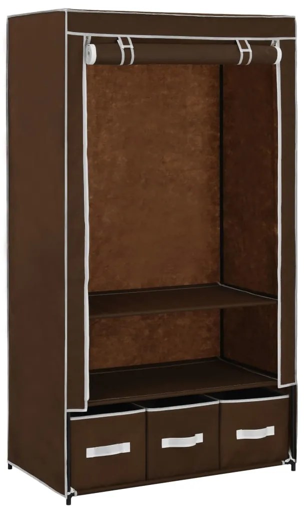 vidaXL 282458 Wardrobe Brown 87x49x159 cm Fabric