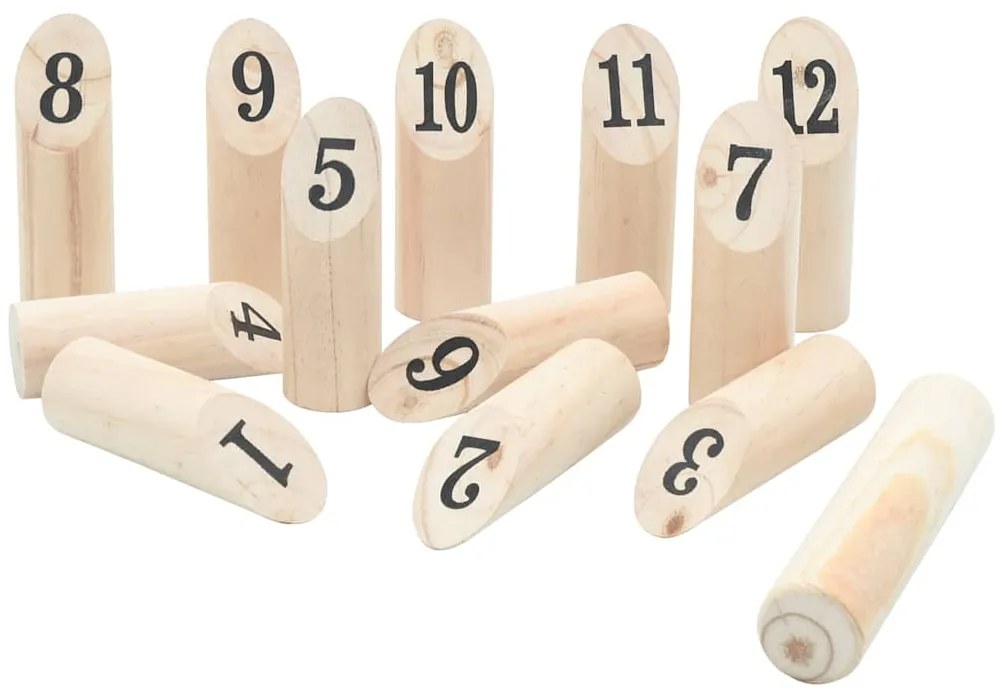 vidaXL Σετ Παιχνιδιού Kubb 13 Τεμ. με Θήκη Μεταφοράς Μασίφ Ξύλο Πεύκου