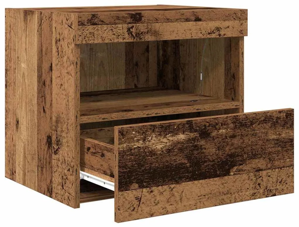 vidaXL Κομοδίνο Παλαιό ξύλο 50 x 40 x 45 cm Επεξεργασμένο ξύλο