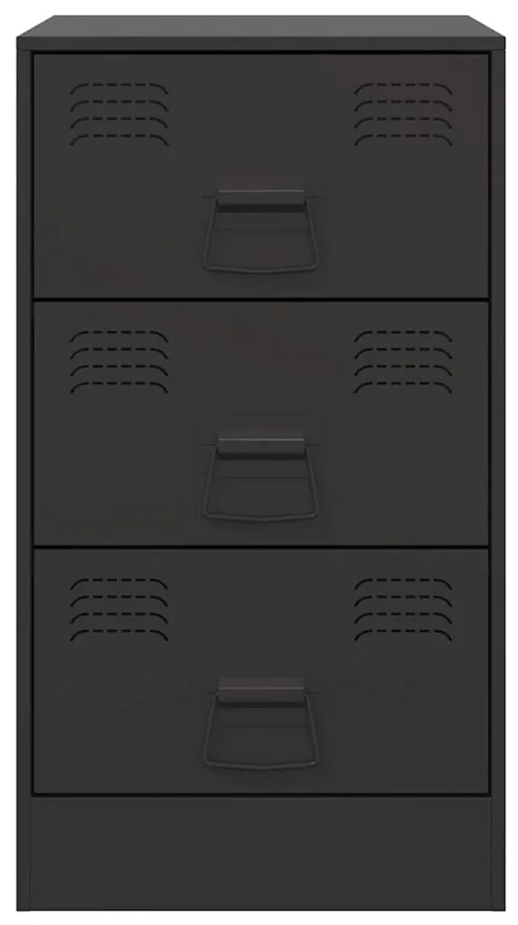 vidaXL Κομοδίνο Μαύρο 34,5x39x62 εκ. από Χάλυβα