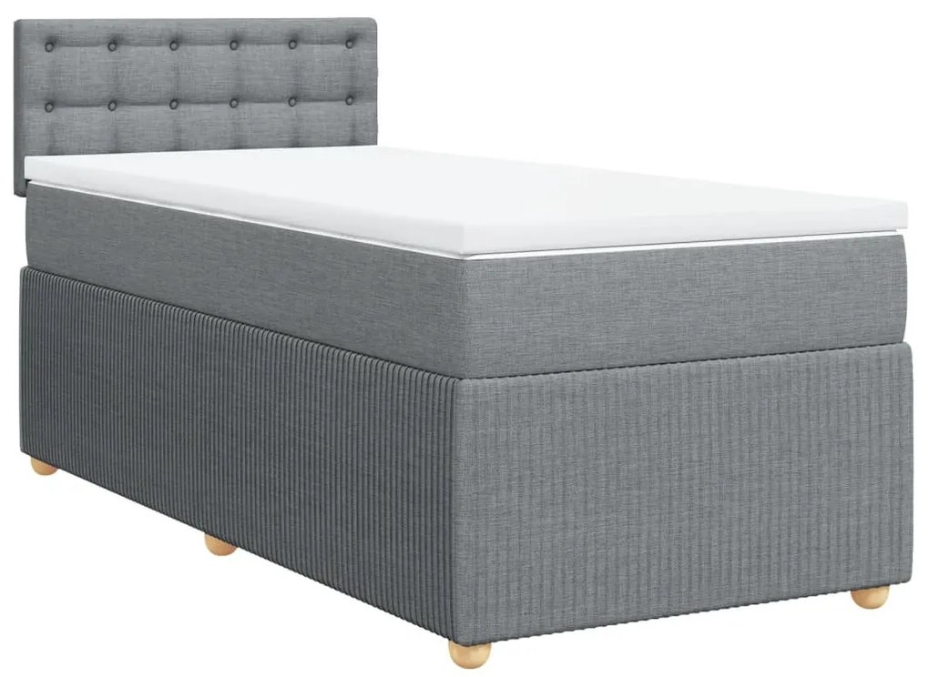 ΚΡΕΒΑΤΙ BOXSPRING ΜΕ ΣΤΡΩΜΑ ΑΝΟΙΧΤΟ ΓΚΡΙ 80X200 ΕΚ. ΥΦΑΣΜΑΤΙΝΟ 3289597