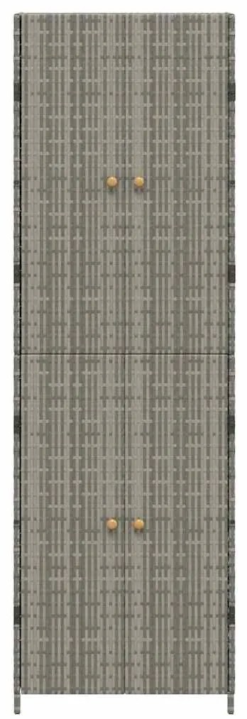 vidaXL Ντουλάπι Αποθήκευσης Κήπου Γκρι 59x40x180 εκ. από Συνθ. Ρατάν