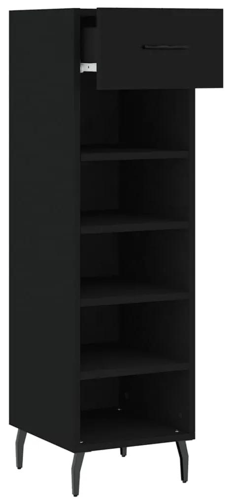 vidaXL Παπουτσοθήκη Μαύρη 30 x 35 x 105 εκ. από Επεξεργασμένο Ξύλο
